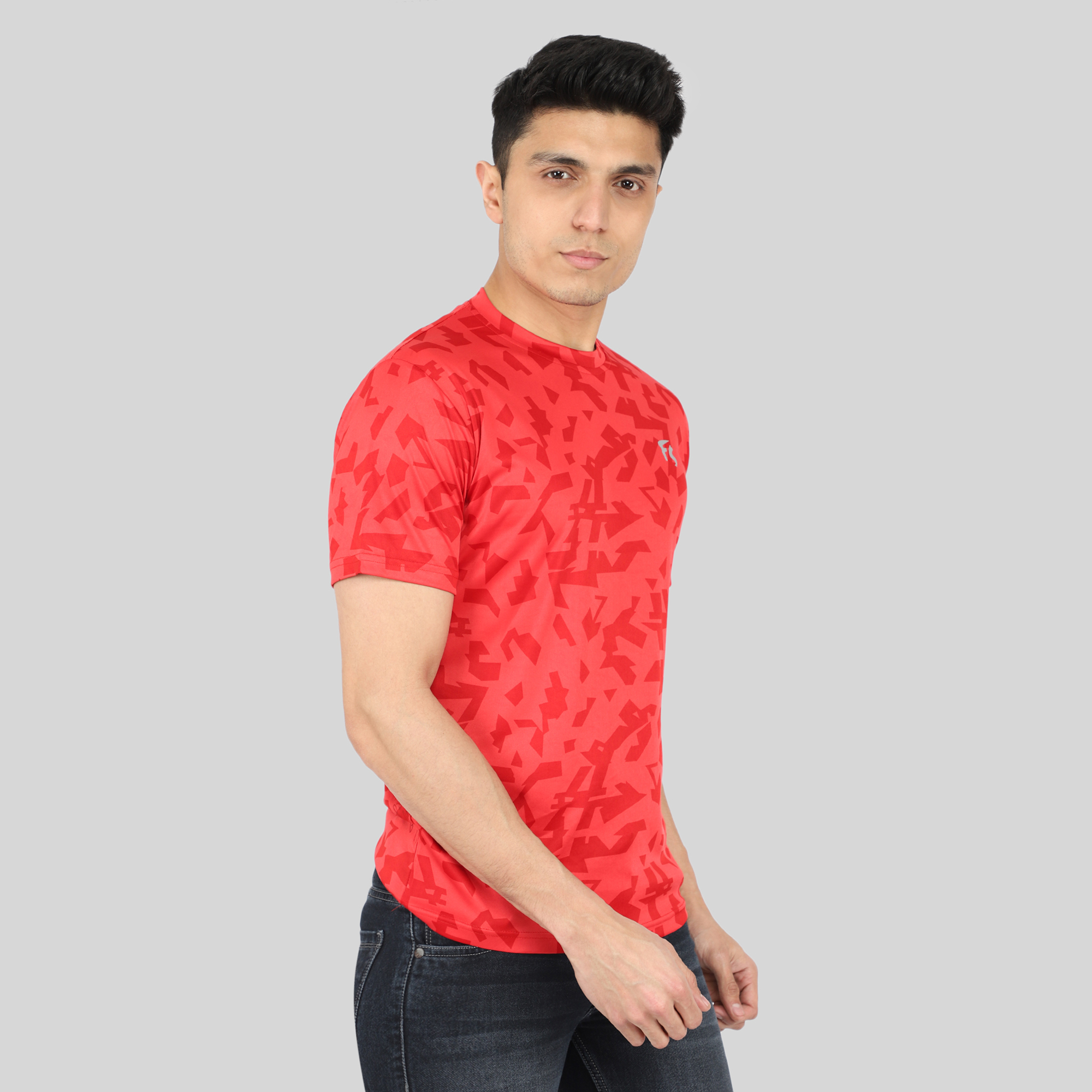 Red Printed Round Full Sleeve T-Shirt at Rs 249/piece in Surat